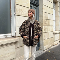 Stylische Jacke mit O-Ausschnitt und Leopardenprint in Leopardenmuster