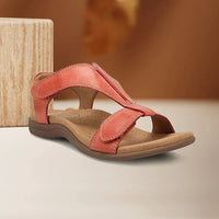 Alida™ | Keilsandalette mit Klettverschluss in Rot
