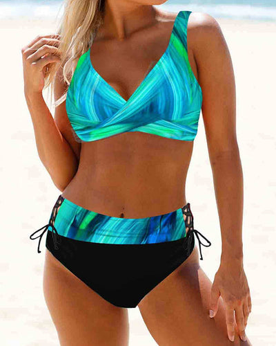 Earle Farbiger Bikini Badeanzug