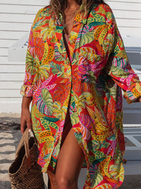 Leslie - Bedrucktes Maxikleid mit Knopfleiste in Multicolor