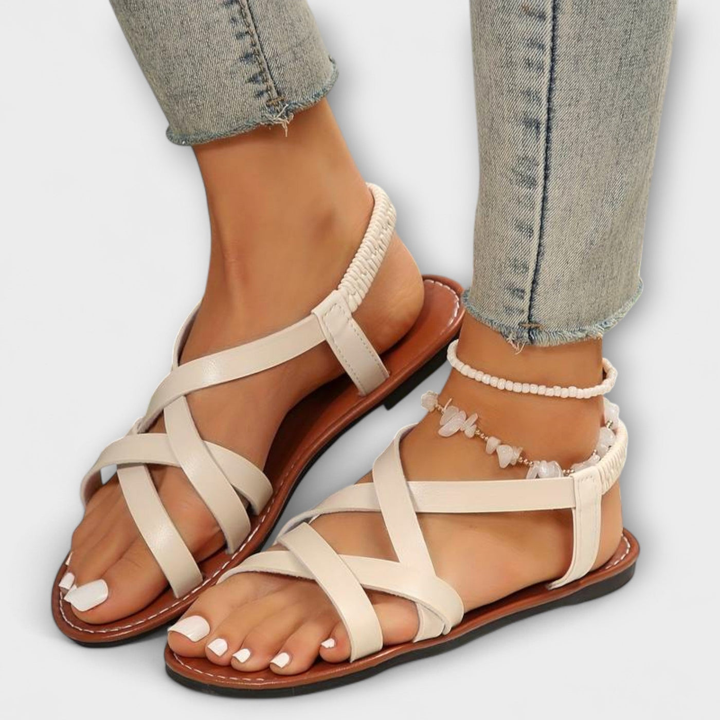 Deborah - Damen Sandalen mit leichtem Kreuzverschluss