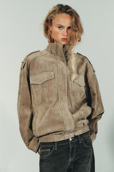 Sophia™ | Wildlederjacke Marble Sand
