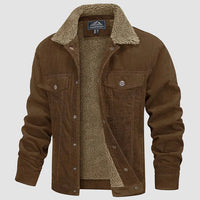 Herren Winterjacke aus Samt - Stefan in Braun