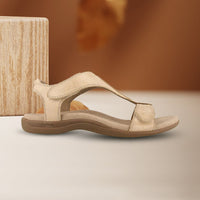 Alida™ | Keilsandalette mit Klettverschluss in Beige