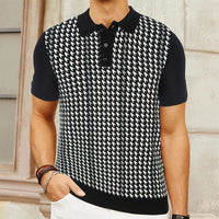 Nicholas | Spitzer Kragen Regular-Fit Poloshirt in Schwarz