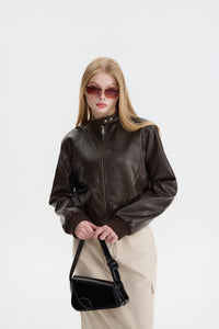 Luxuriöse Lederjacke für Frauen - Marit in Braun