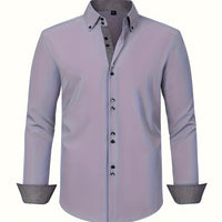 ALBERTO | ELEGANTE LEICHTE HEMD MIT KONTRASTDETAILS in Grau