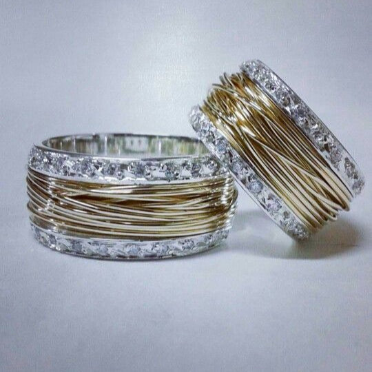 Feiner Goldfaden-Ring mit Vintage-Zirkonia