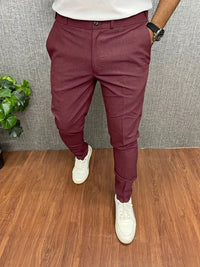 Herren Hose Slim Fit | Leicht Bequem in Rot