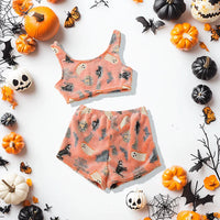 Elaine - Gruseliges Pyjama-Set in Orange