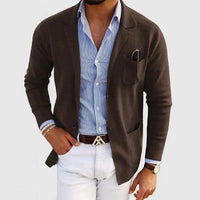 Moderne Herren Strickjacke | Leichter Cardigan Mit Taschen in Braun