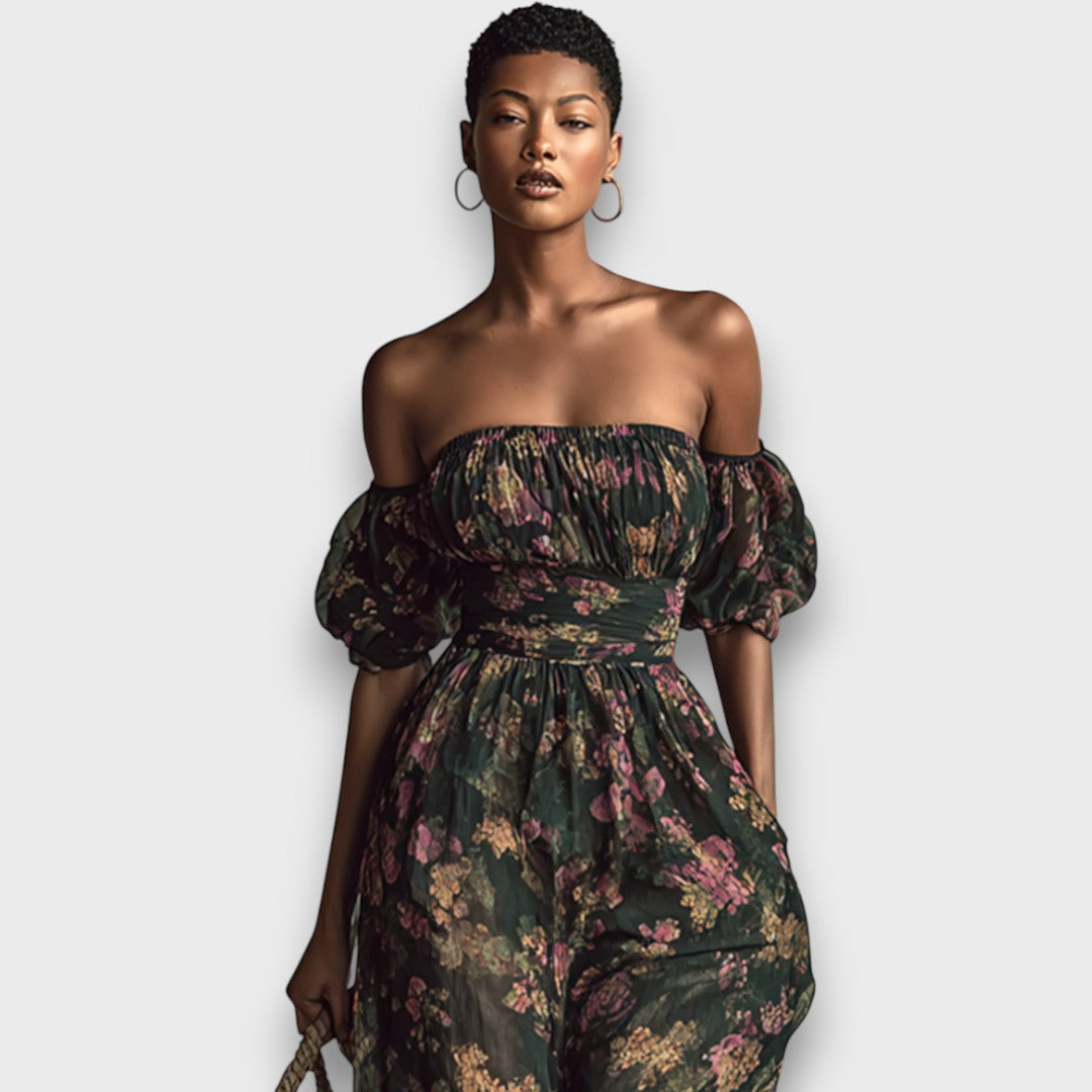 Liora – Zweiteiliges Set aus Chiffon mit Blumenmuster