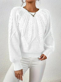 Louisa™ | Handgehäkelter Pullover in Weiß