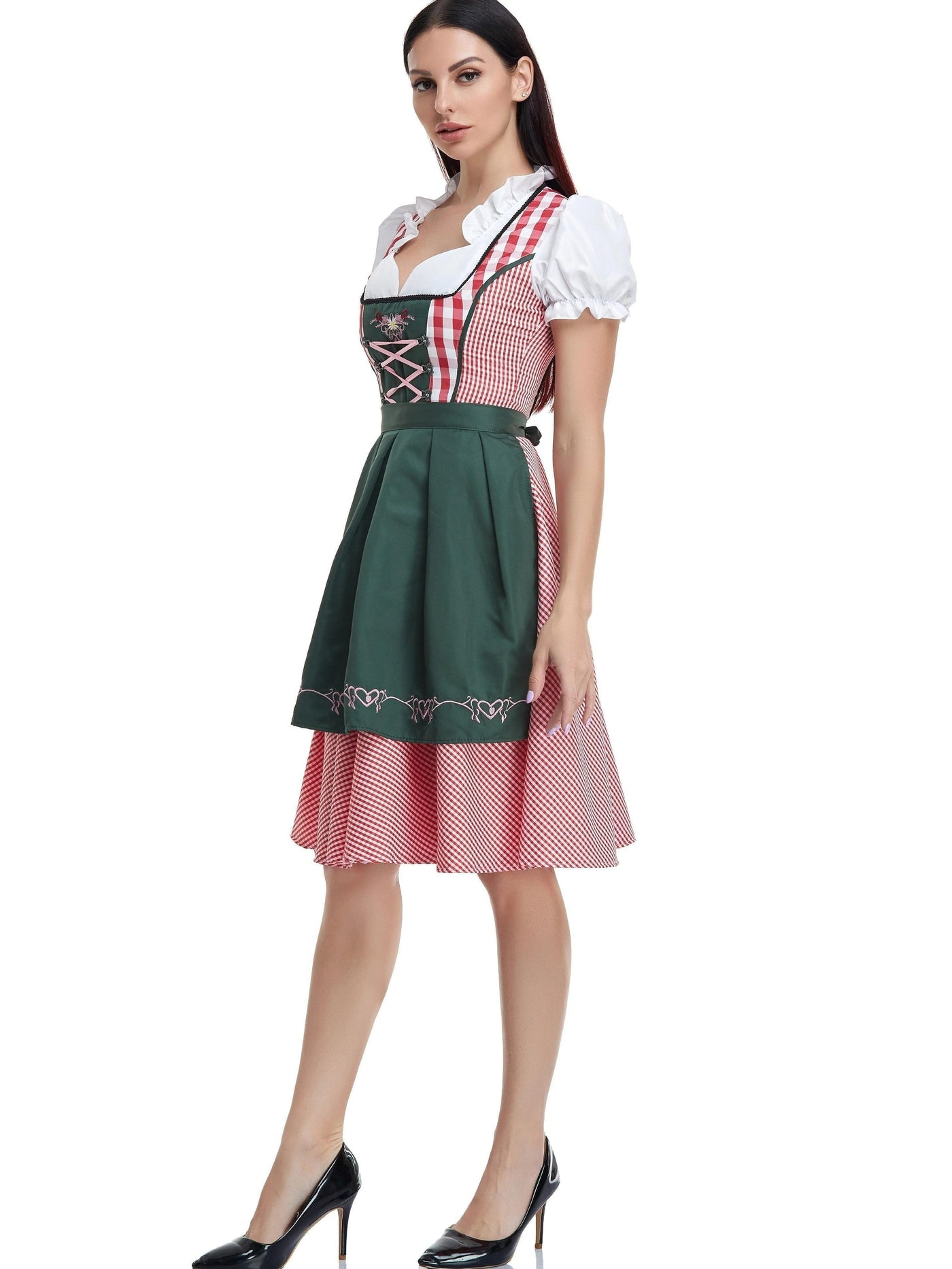 Damen Bayerisches Olivgrün Oktoberfest Dirndl Kleid