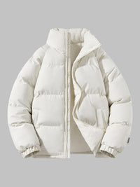 Damen Fleecegefütterte Isolierte Daunenjacke in Weiss