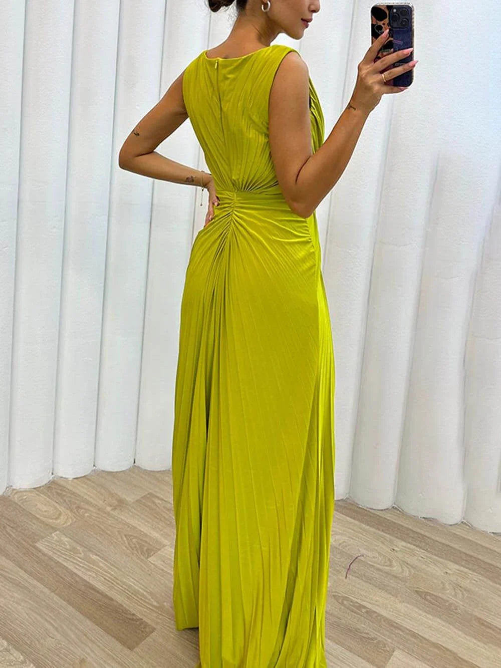 Davina - Plissiertes Maxi-Abendkleid