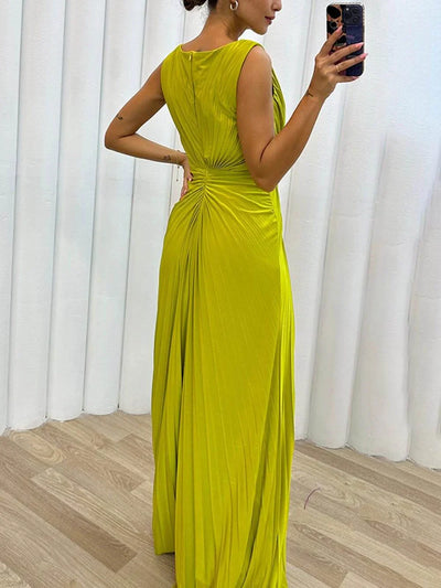 Davina - Plissiertes Maxi-Abendkleid