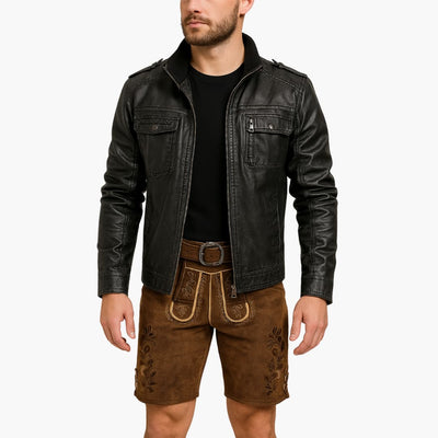 Traditionelle bestickte kurze Lederhose für Herren - Oktoberfest 2025