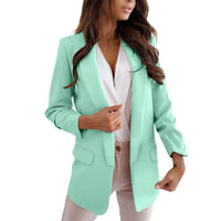 Damen Lange Leicht Blazer | Formell in Mintgrün