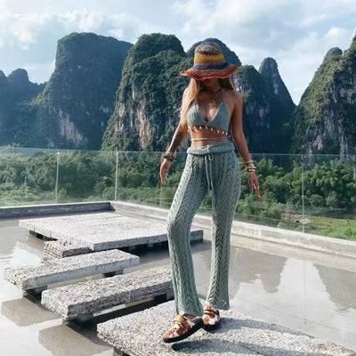 Bunte Eimer Hut handgewebte Mode