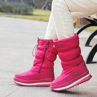Winterschuhe Damen | Mittelhoch mit Vorderem Reißverschluss in Rosa