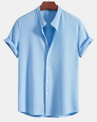 Herren Stilvolles Polo Shirt | Eleganter Stehkragen in Hellblau