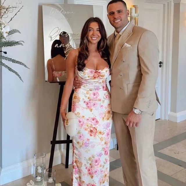 Fiona - Satin Midikleid mit Floralem Bustier