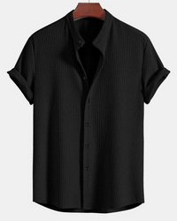 Herren Stilvolles Polo Shirt | Eleganter Stehkragen in Schwarz