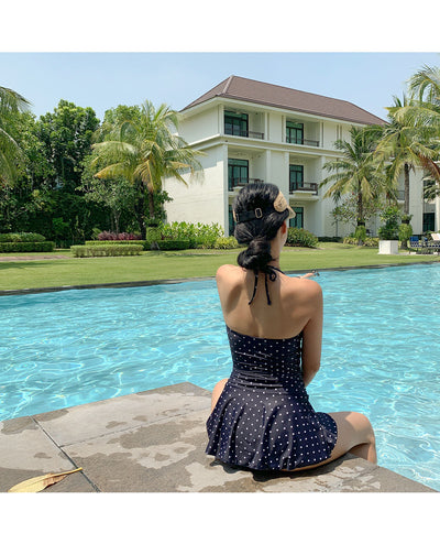 Badeanzug Kleid mit Punkten