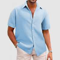 Herren Klassisches Button-up Hemd | Sommerlich in Hellblau