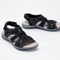 Damen Bequeme Wedge Sandalen | Trendy Sommerschuhe in Schwarz