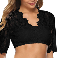 Damen Elegante Oktoberfest Dirndl Bluse in Schwarz