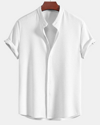 Herren Stilvolles Polo Shirt | Eleganter Stehkragen in Weiß