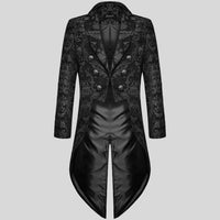 Viktorianisch inspirierte Trenchcoat-Jacke für Männer - Marten in Schwarz