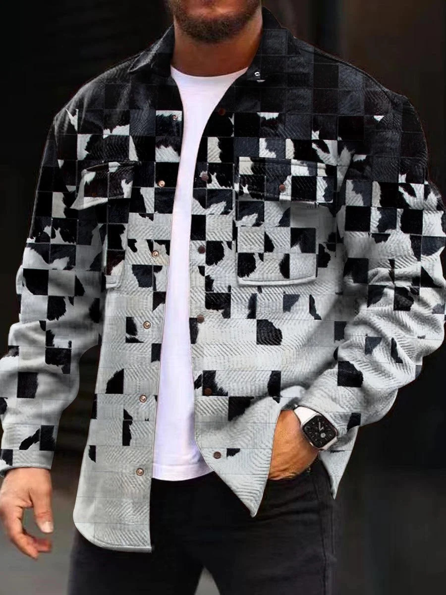 Geknöpfte Jacke mit Taschen für Herren