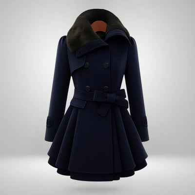 Yena™ | Schicker Trenchcoat mit veganem Pelz