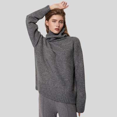 Brenda - Weicher Kaschmir-Rollkragenpullover mit Rippbündchen