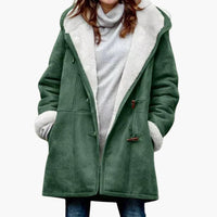 Damen jacke mit Kapuze und Knebelverschluss in Grün
