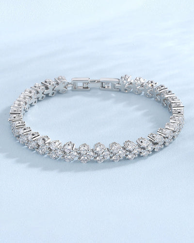 Katherine - funkelndes Tennisarmband mit Herz-Zirkonia-Steinen | glamouröse Armbänder Frauen