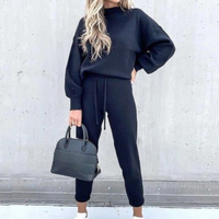 Damen Zweiteiler Set | Freizeitanzug mit Pullover und Hose in Blau
