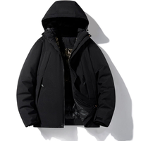 Skijacke mit Kapuze und Taschen | Winterjacke in Schwarz