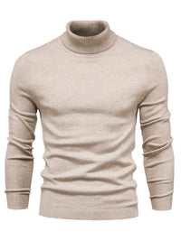 Pullover Herren Rollkragen Slim Fit | Langarm Smart Casual in Beige