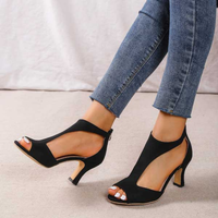 Damen Elegante Sandalen mit Absatz | Vielseitige Sommer-Heels in Schwarz
