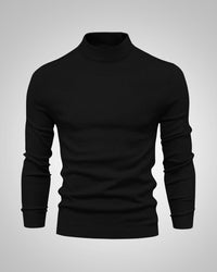 Fabian | Herren Klassiker Stehkragenpullover in Schwarz