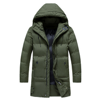 Herren Winterjacke | Gepolsterter Mantel Mit Kapuze in Grün