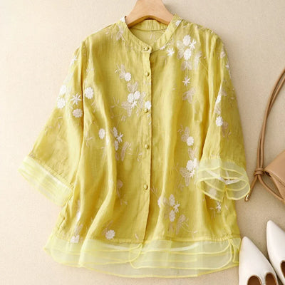 Camille | Elegante Bluse aus bestickter Baumwolle