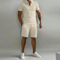Herren Elegantes Polo- und Shorts-Set | Sommer in Khaki