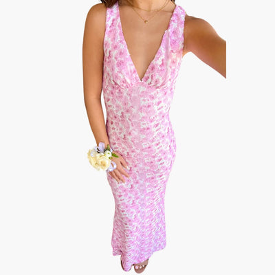 Spitzen-Maxikleid - Damen Stil mit V-Ausschnitt und Eleganz