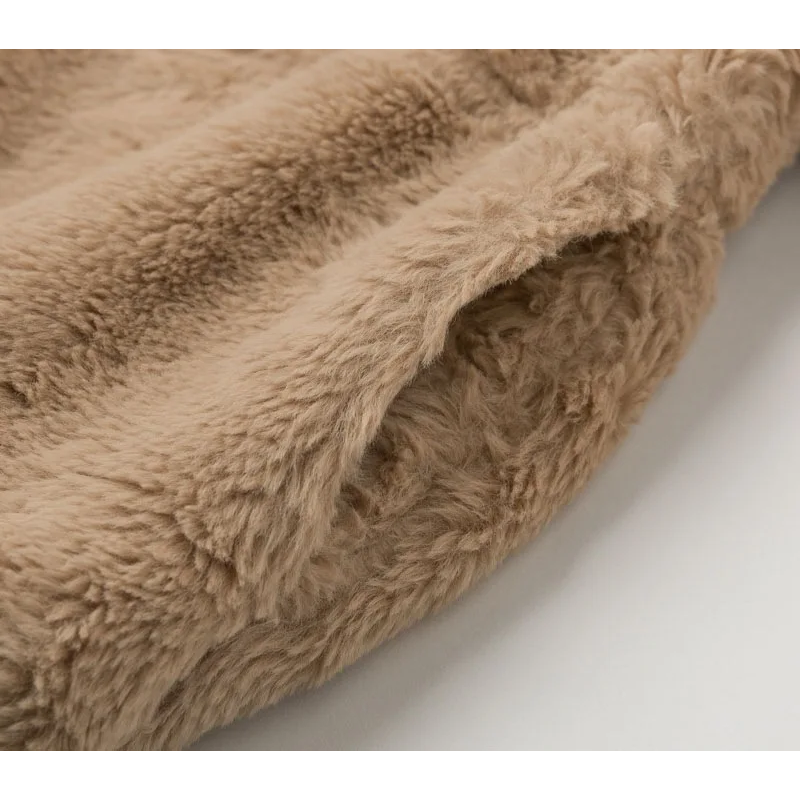 Elegante Teddyjacke mit Reißverschluss und Kragen für Damen