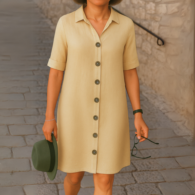 Ria™ | Elegantes langes Hemdblusenkleid